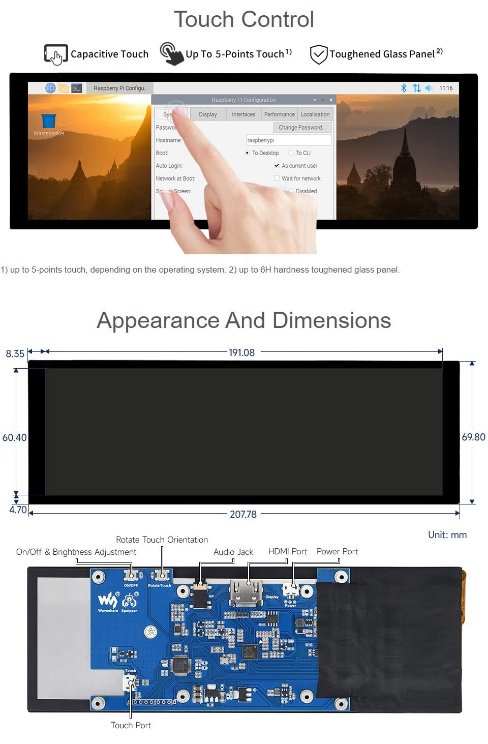 waveshare-7-9-zoll-hdmi-lcd-touch-display-400x1280-ips-kapazitiv image 7