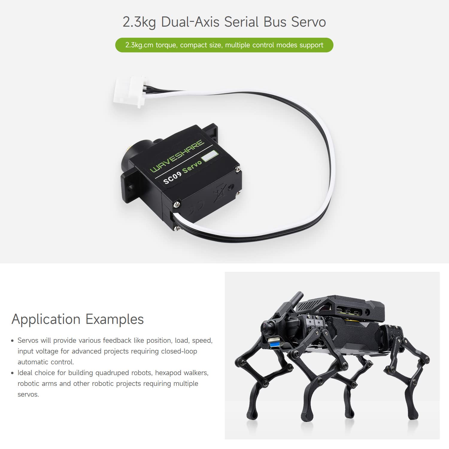 waveshare-2-3kg-dual-axis-serial-bus-servo-300-f-r-roboter image 3
