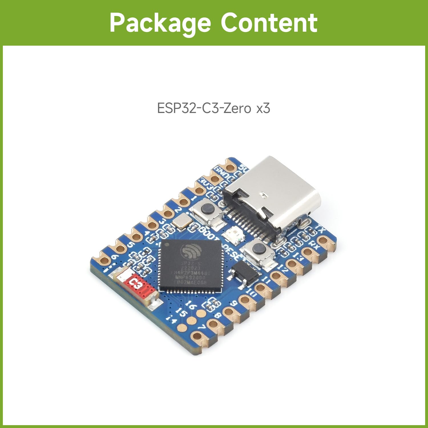 waveshare-esp32-c3-mini-entwicklungsboard-3er-pack-esp32-c3fn4-160-mhz-2-4-ghz-w image 2
