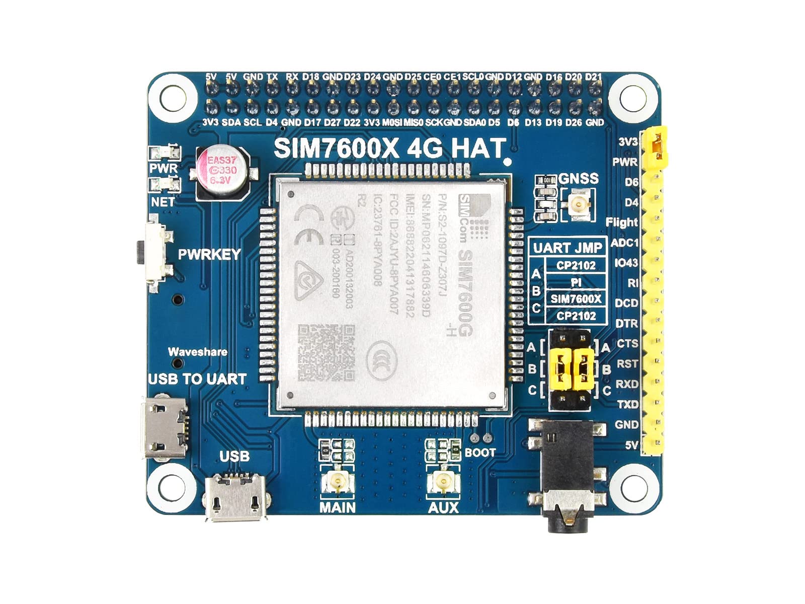 waveshare-sim7600g-h-4g-hat-f-r-raspberry-pi-jetson-lte-cat-4-gnss-telefon-sms image 8