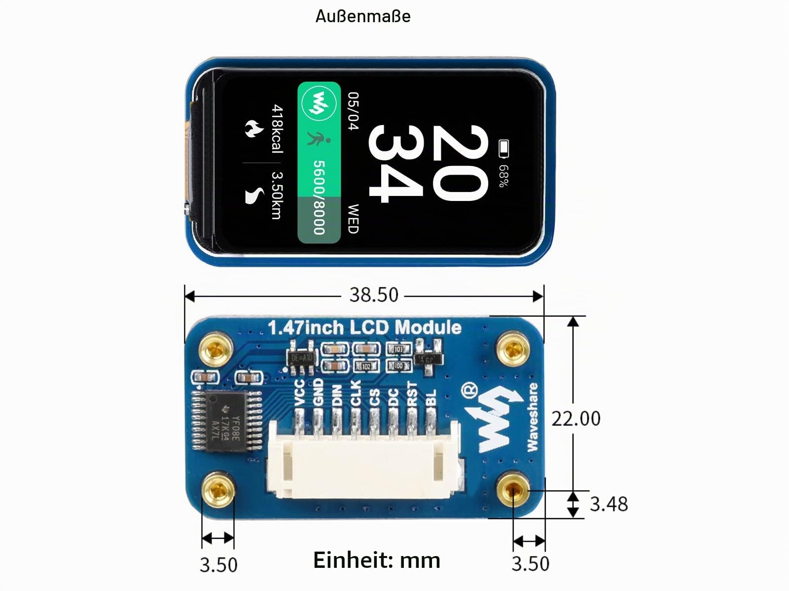 waveshare-1-47-zoll-lcd-display-modul-172x320-spi-tft-mit-st7789v3-f-r-raspberry image 6