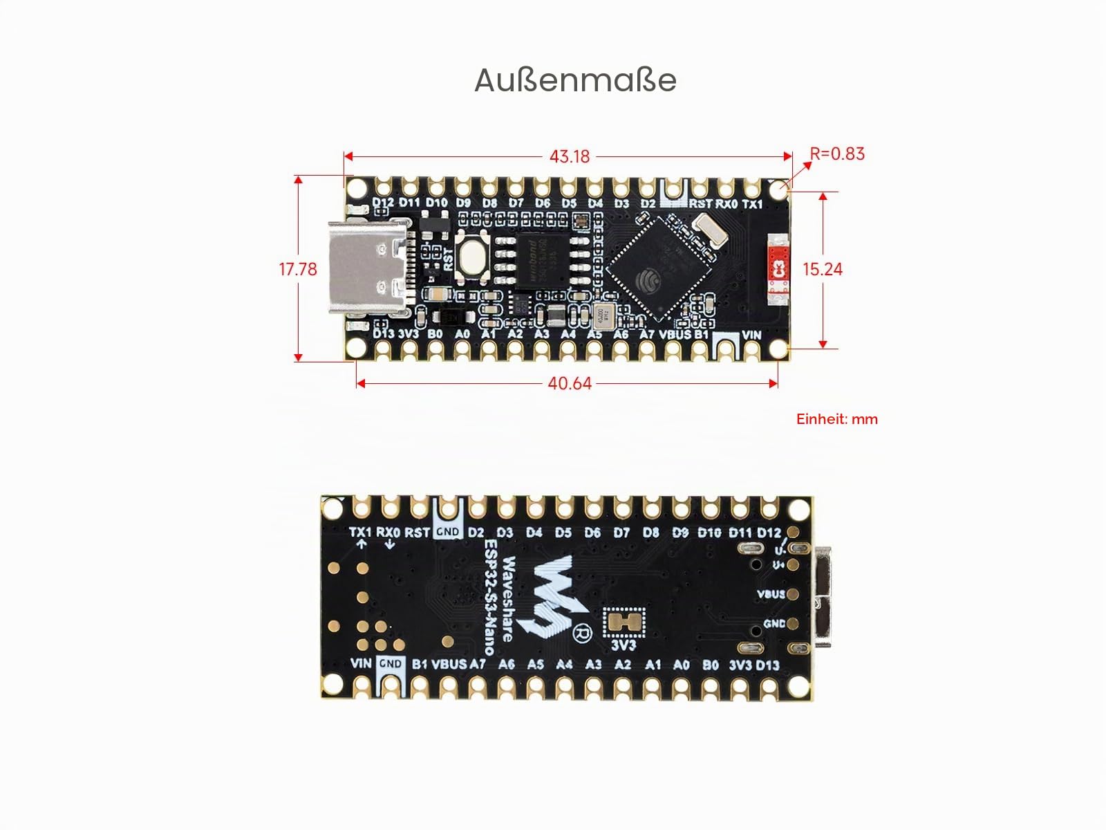 waveshare-esp32-s3-nano-entwicklungsboard-esp32-s3r8-mikrocontroller-arduino-nan image 5
