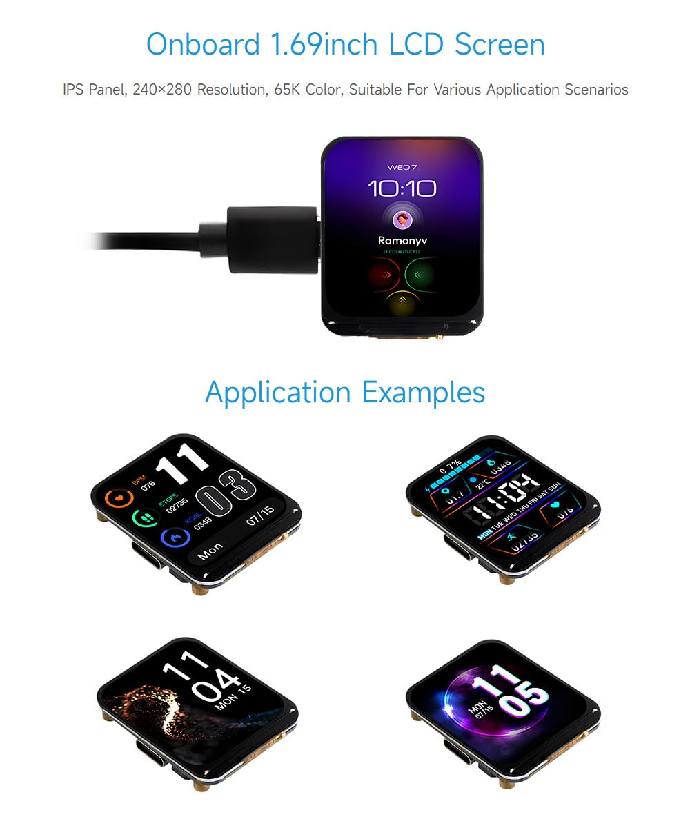 waveshare-esp32-s3-1-69-zoll-display-entwicklungsboard-240x280-wifi-bt5 image 5