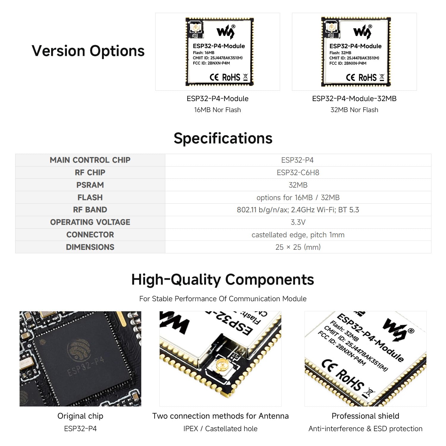 waveshare-esp32-p4-module-core-board-dual-chip-esp32-p4-esp32-c6 image 4