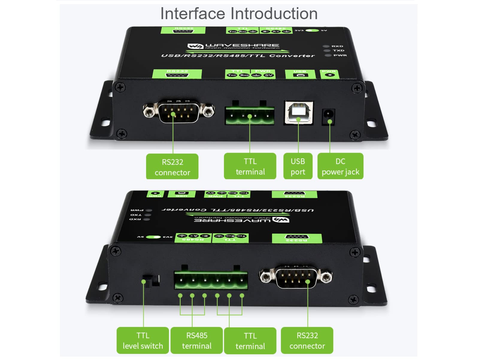 waveshare-industrial-usb-rs232-ttl-zu-rs232-485-ttl-isolierter-multi-bus-konvert image 4