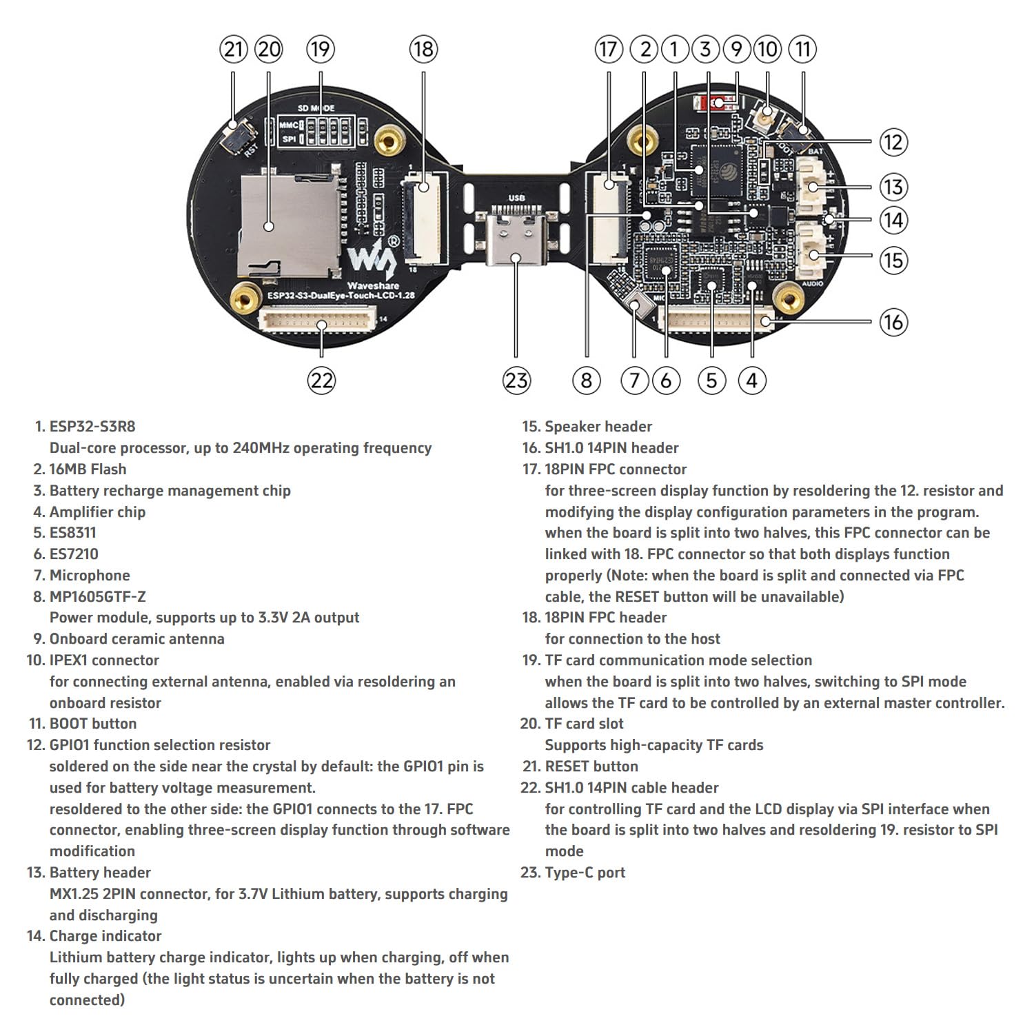 waveshare-esp32-s3-1-28-zoll-double-eye-round-lcd-board-dual-ips-240x240-mit-aud image 7