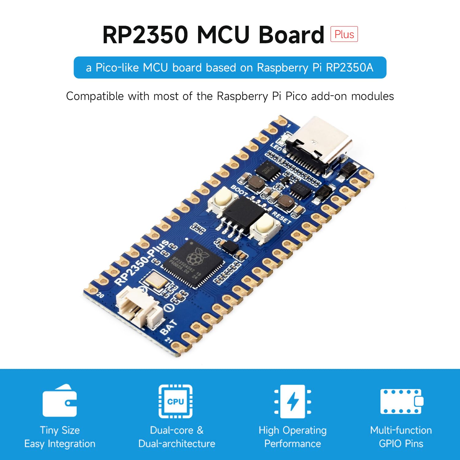 waveshare-rp2350-plus-entwicklungsboard-pico-hnlich-16mb-flash image 3