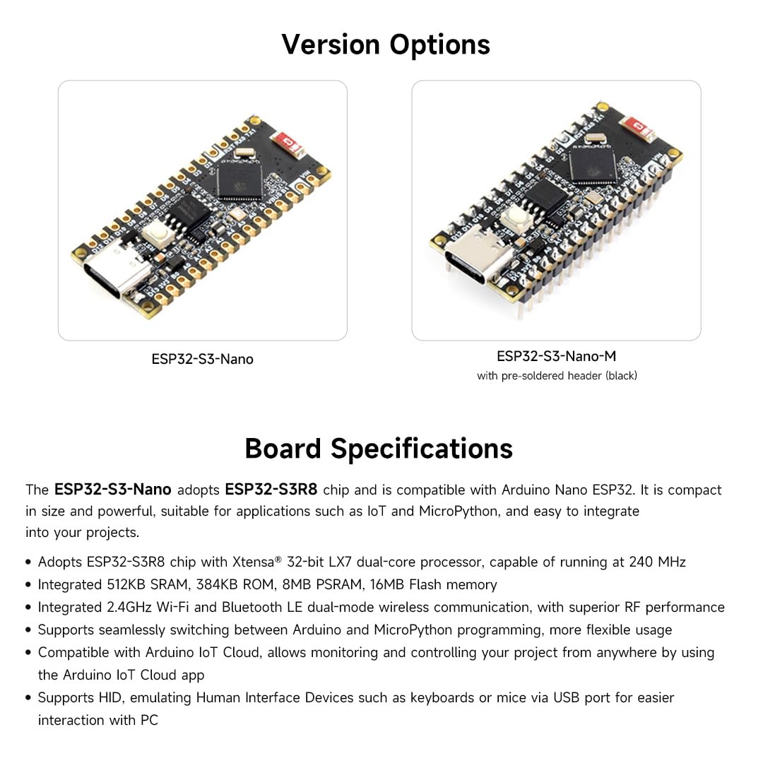 waveshare-esp32-s3-nano-entwicklungsboard-esp32-s3r8-ohne-header image 4