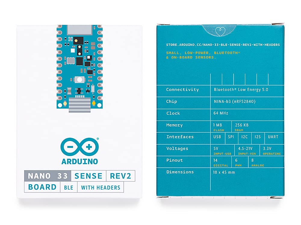 arduino-nano-33-ble-sense-rev2-mit-headers-abx00070-board-mit-sensoren-und-bluet image 5