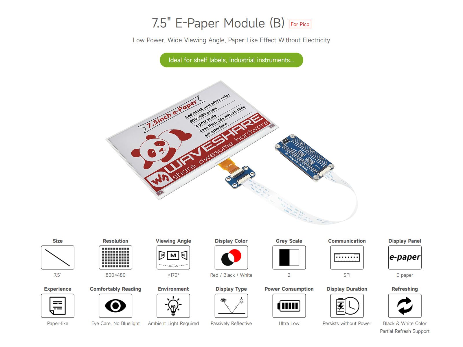waveshare-7-5-zoll-e-paper-e-ink-display-modul-b-800x480-rot-schwarz-wei-f-r-ras image 3