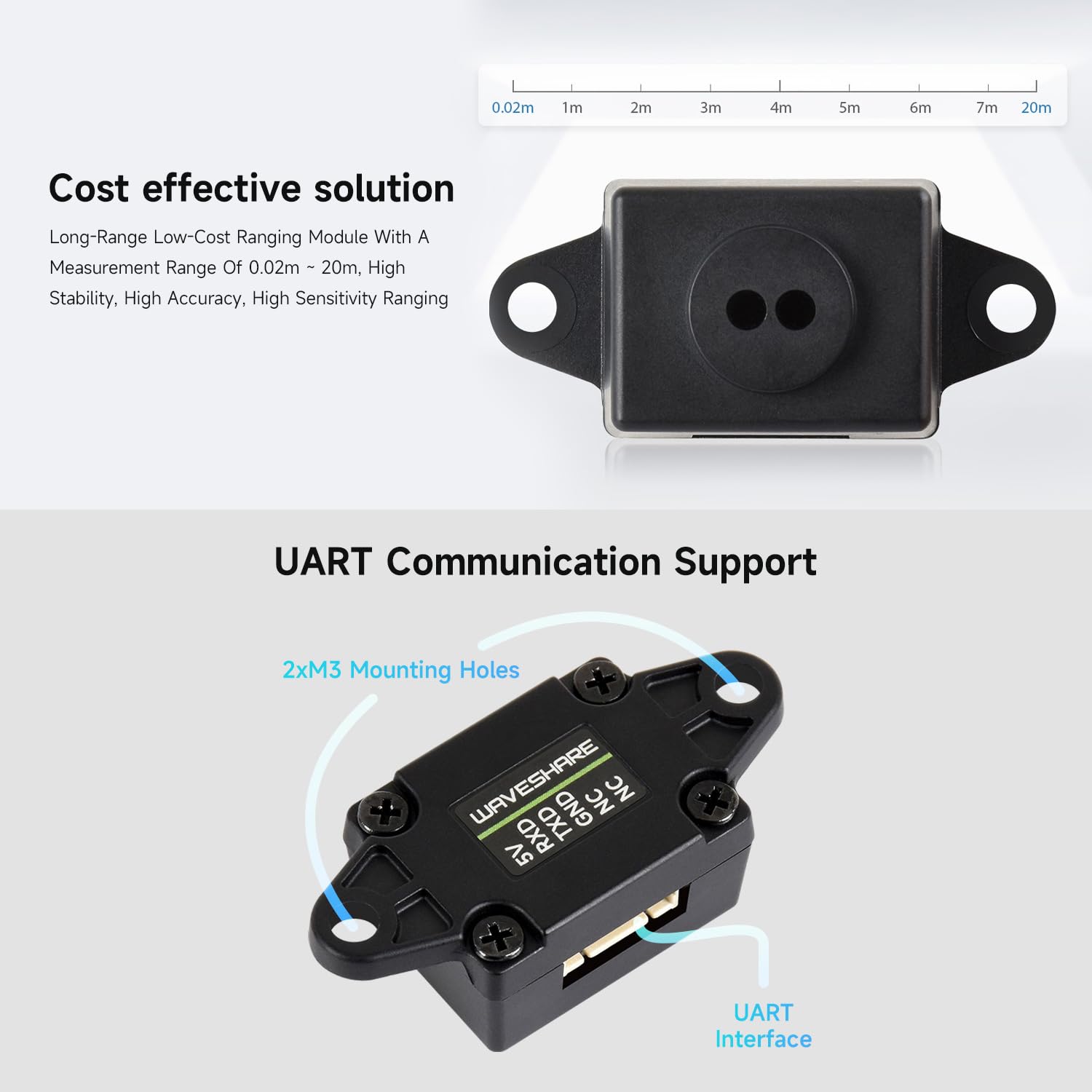 waveshare-tof-laser-distanzsensor-d-tof-0-02-20m-uart image 5