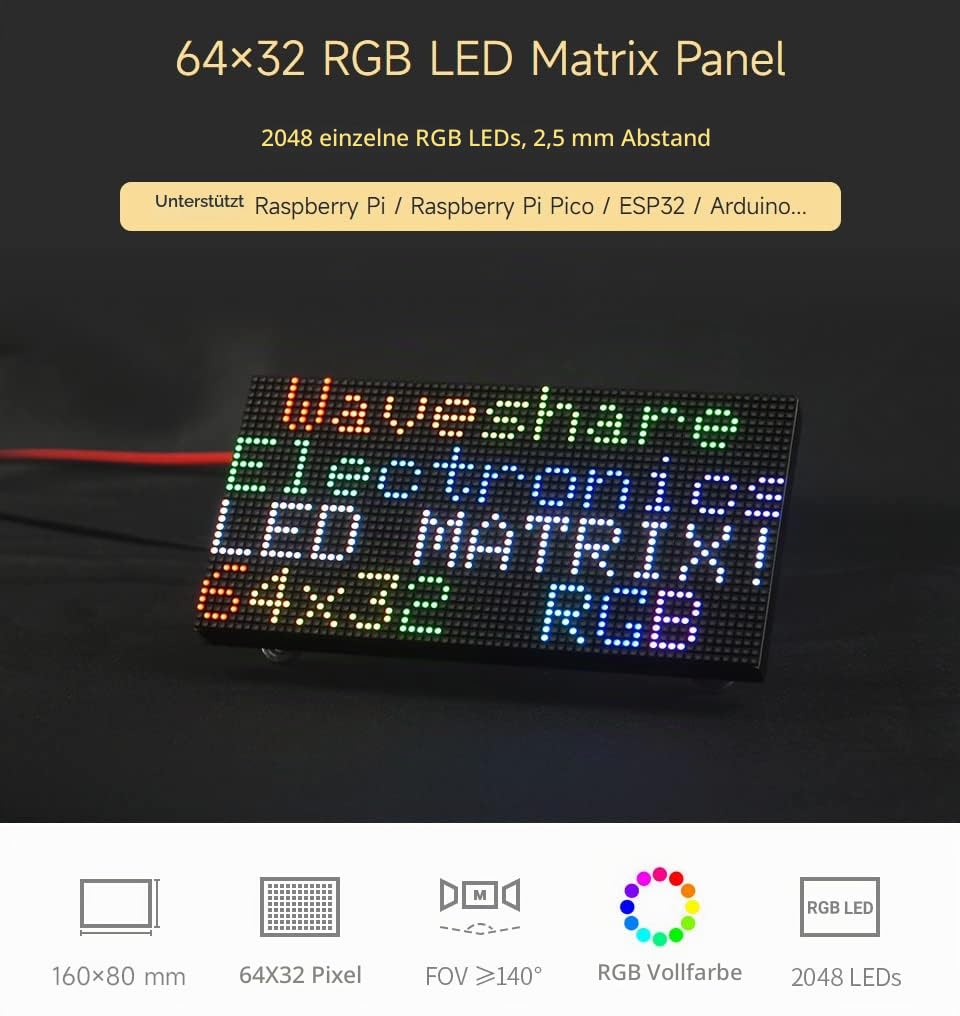 waveshare-rgb-vollfarb-led-matrix-panel-2-5-mm-pitch-64-32-pixel-einstellbare-he image 3
