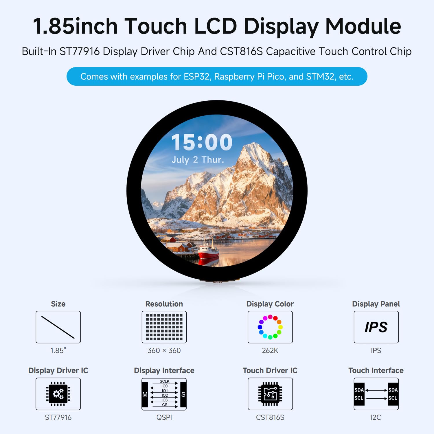 waveshare-1-85-zoll-touch-lcd-displaymodul-360x360-f-r-raspberry-pi-pico image 3