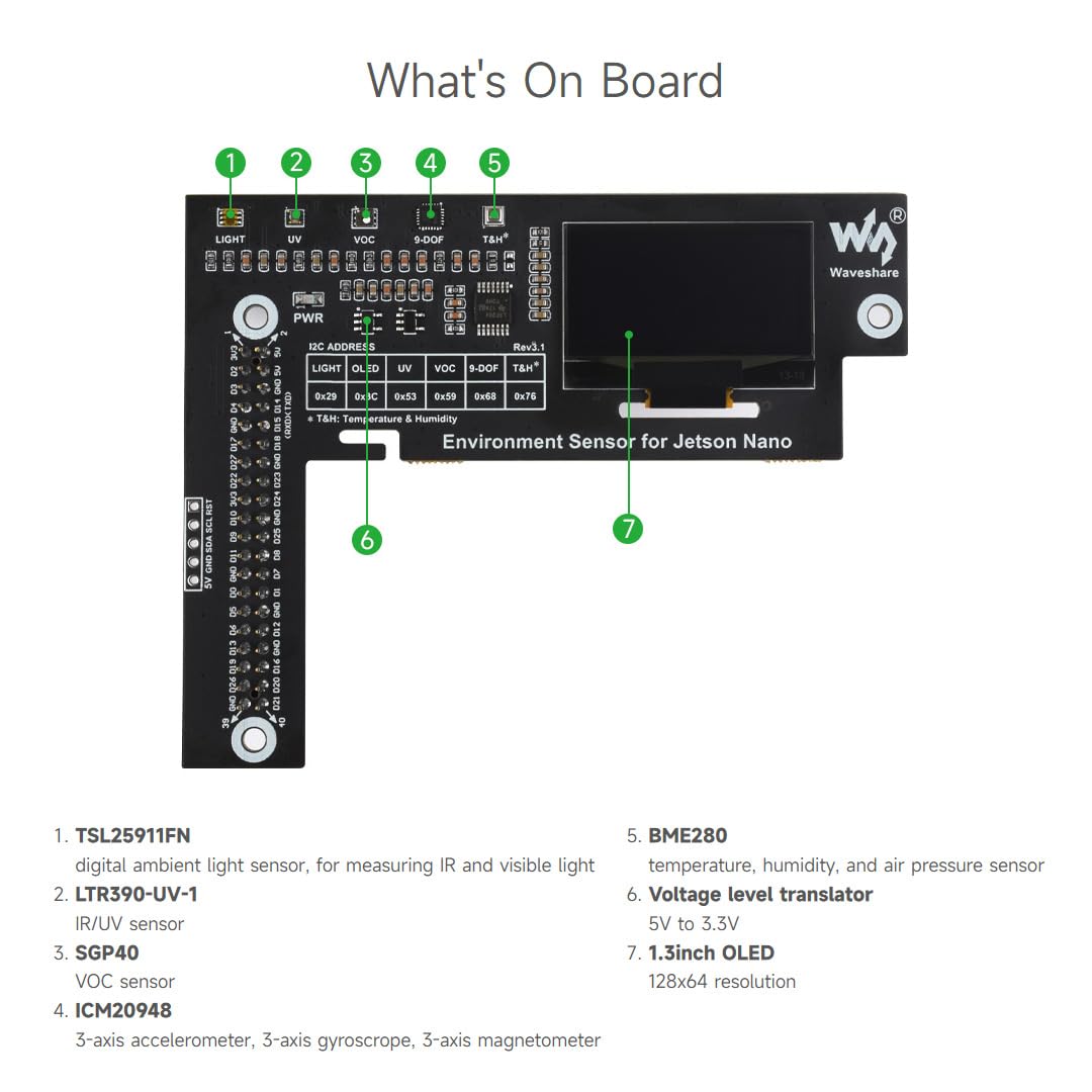 waveshare-environment-sensors-modul-f-r-jetson-nano-1-3-zoll-oled-bme280-icm2094 image 7