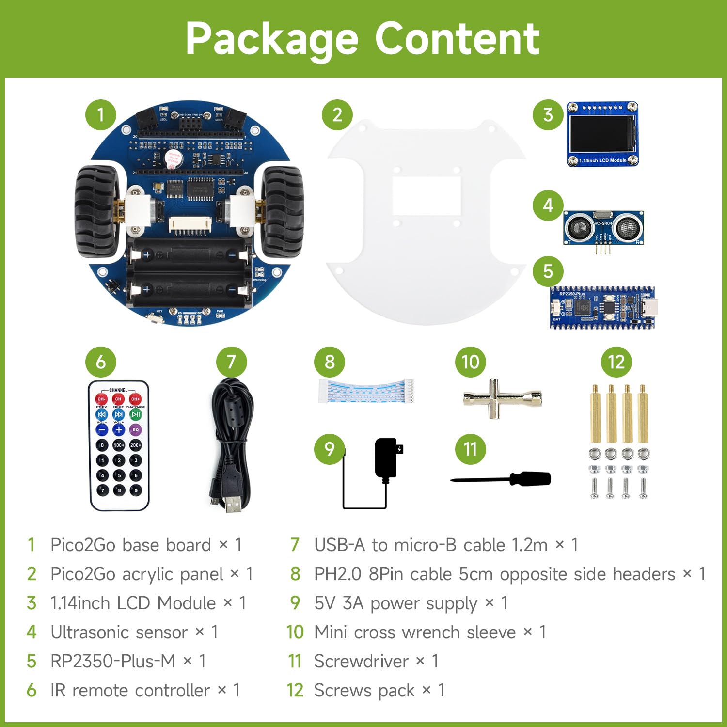 waveshare-pico2go-mobiler-roboter-mit-rp2350-plus-f-r-raspberry-pi-pico image 2