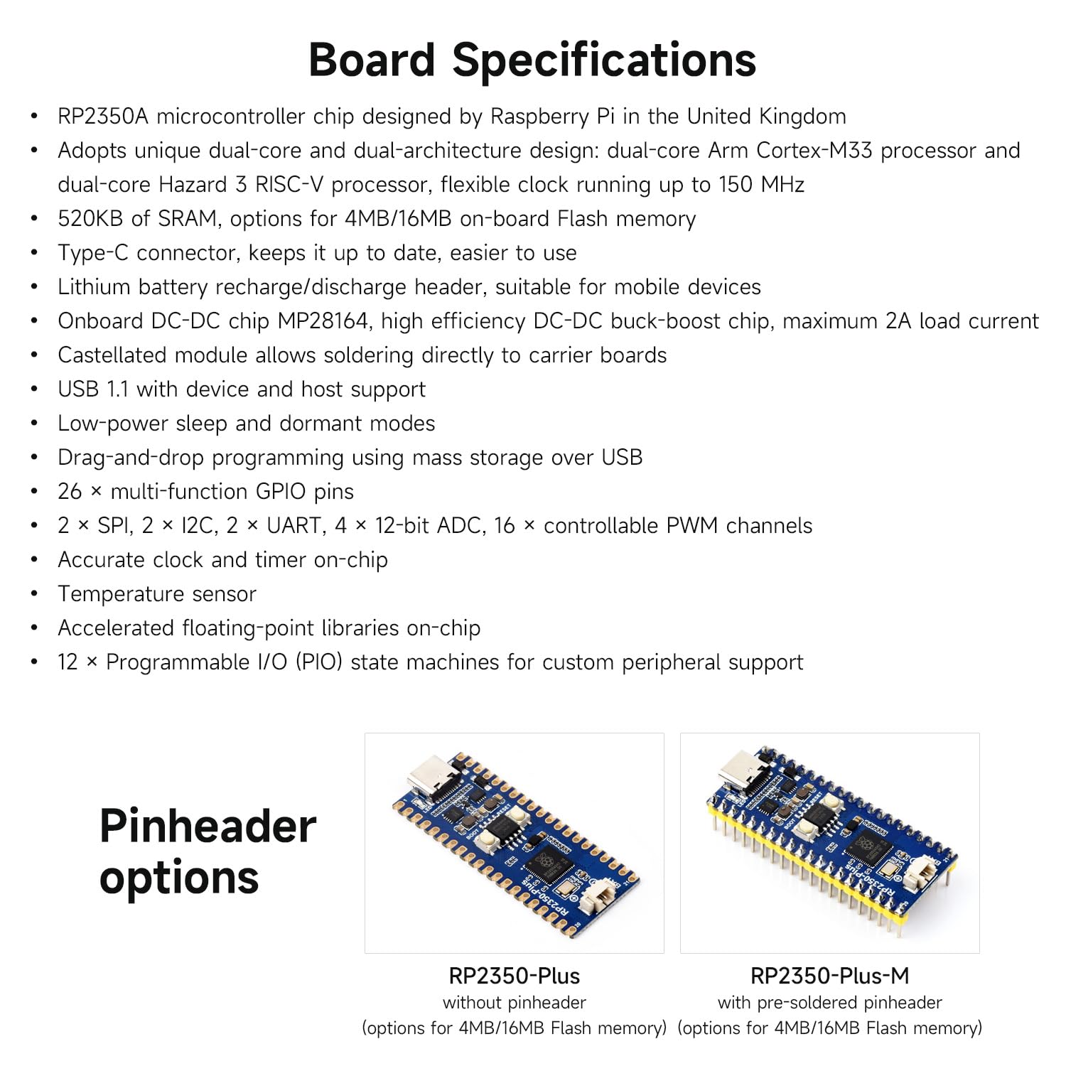 waveshare-rp2350-plus-entwicklungsboard-pico-hnlich-16mb-flash image 4