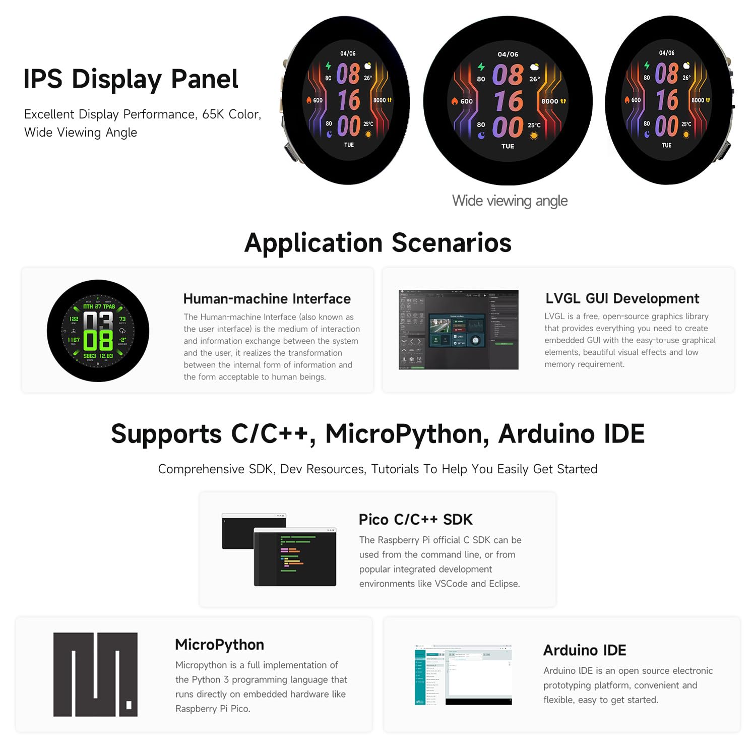 waveshare-rp2350-2-1inch-capacitive-touch-round-display-development-board-flat-v image 5