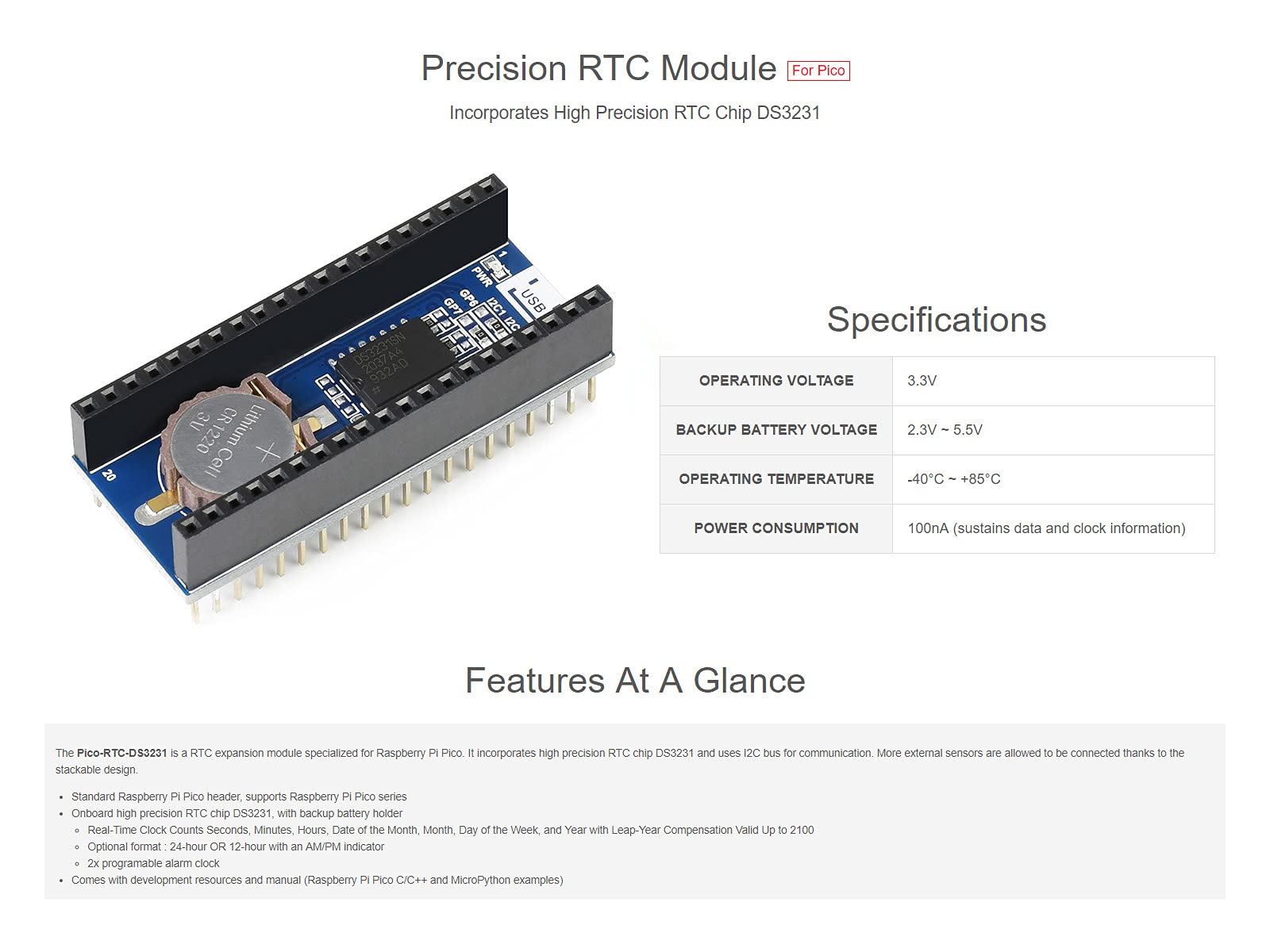 waveshare-pico-rtc-ds3231-pr-zisions-rtc-modul-f-r-raspberry-pi-pico image 3