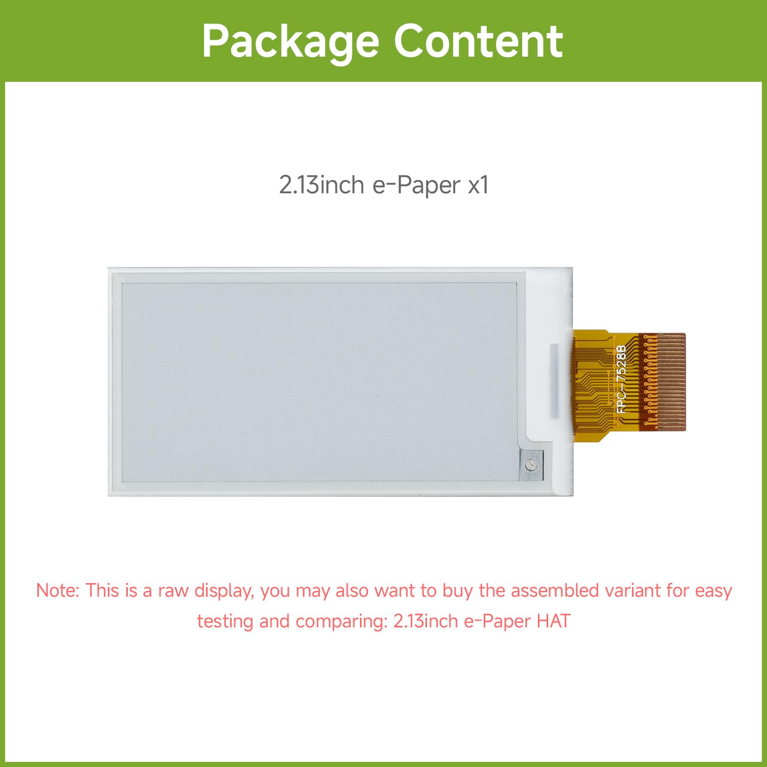 waveshare-2-13-zoll-e-paper-raw-display-v4-panel-250x122-e-ink-ohne-pcb image 2