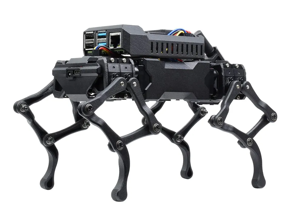 waveshare-wavego-12-dof-bionischer-roboterhund-vormontiert-mit-pi-halter-und-akk image 1