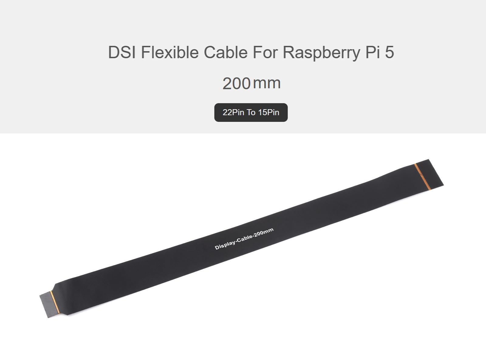 waveshare-dsi-fpc-flexkabel-f-r-raspberry-pi-5-22pin-auf-15pin-200mm image 2