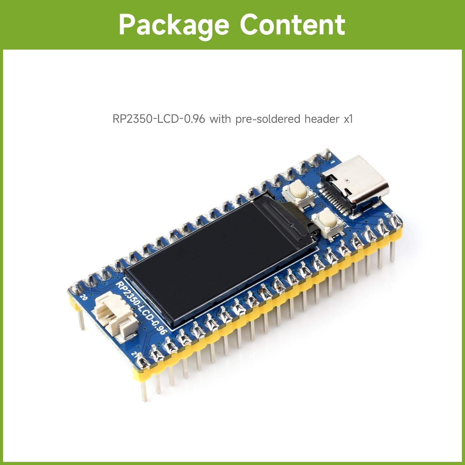 waveshare-rp2350-lcd-0-96-entwicklungsboard-mit-0-96-zoll-display-und-vorgel-tet image 2