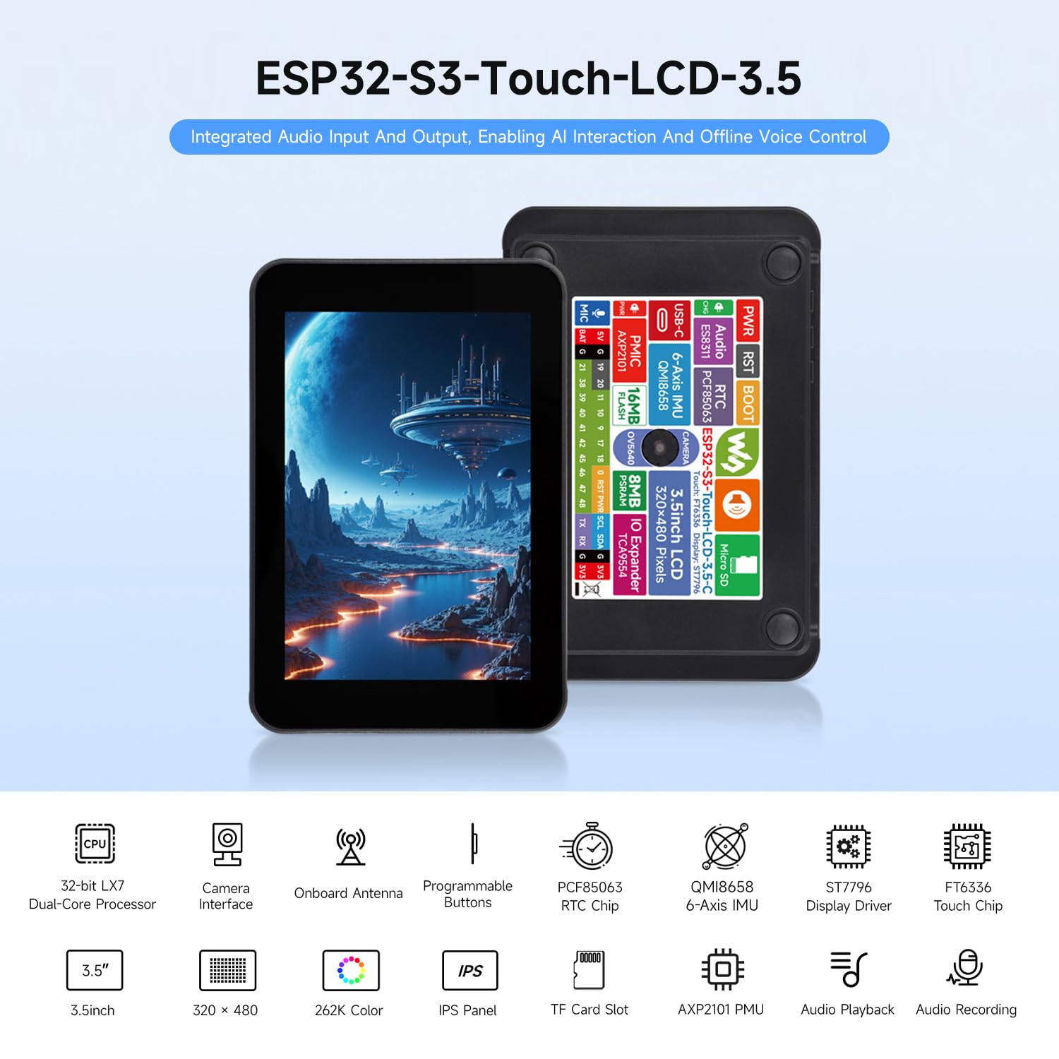 waveshare-esp32-s3-3-5-zoll-kapazitives-touch-display-entwicklungsboard-mit-geh- image 3