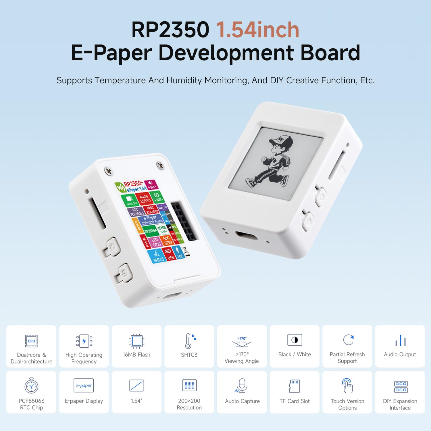 waveshare-rp2350a-1-54-zoll-e-paper-entwicklungsboard-200x200-mit-touch-und-dual image 3