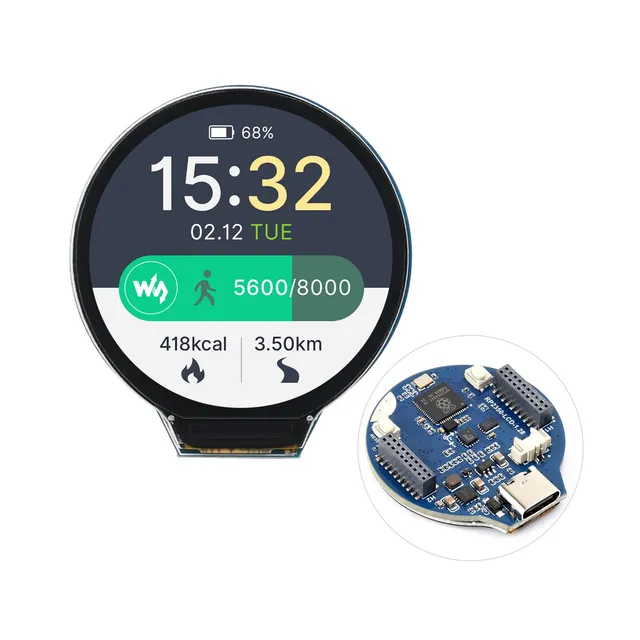 waveshare-rp2350-mcu-board-mit-1-28-zoll-rund-lcd-240x240-ohne-case image 1