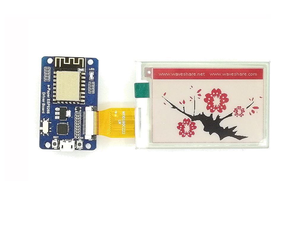 waveshare-2-7-zoll-e-ink-display-hat-264x176-dreifarbig-mit-esp8266-wifi-driver- image 2