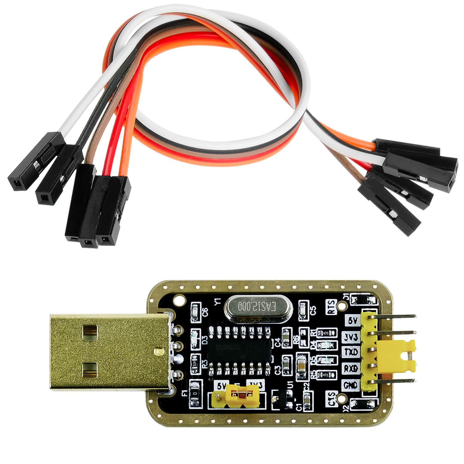 az-delivery-uart-ttl-usb-adapter-mit-ch340g-f-r-3-3v-und-5v-inkl-jumperkabel image 2