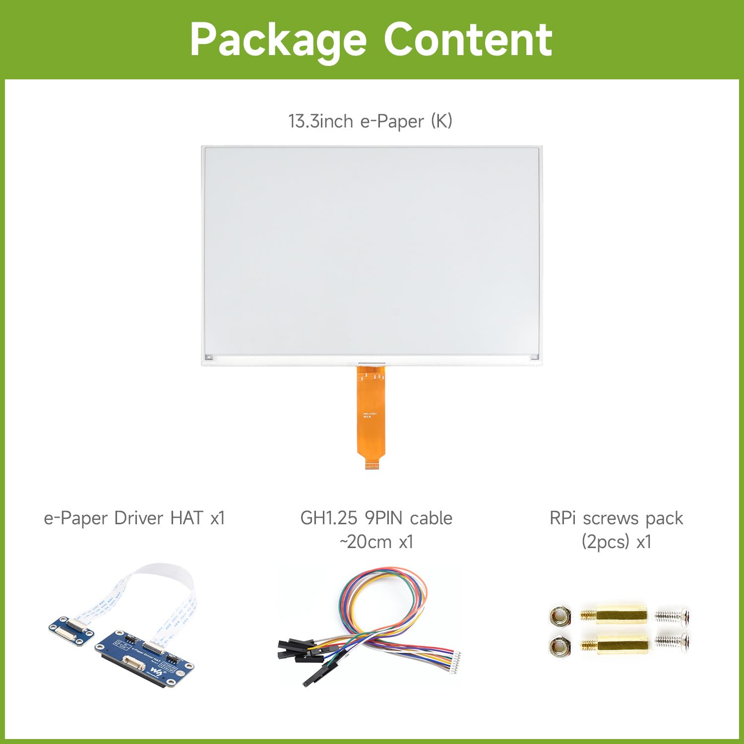 waveshare-13-3-zoll-e-paper-hat-display-960x680-spi-mit-treiberplatine image 2