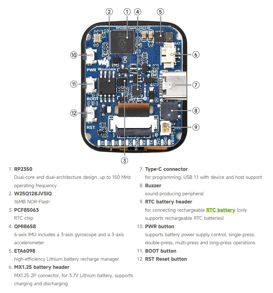 waveshare-rp2350-touch-lcd-1-69-mikrocontroller-board-mit-1-69-zoll-touch-displa image 7