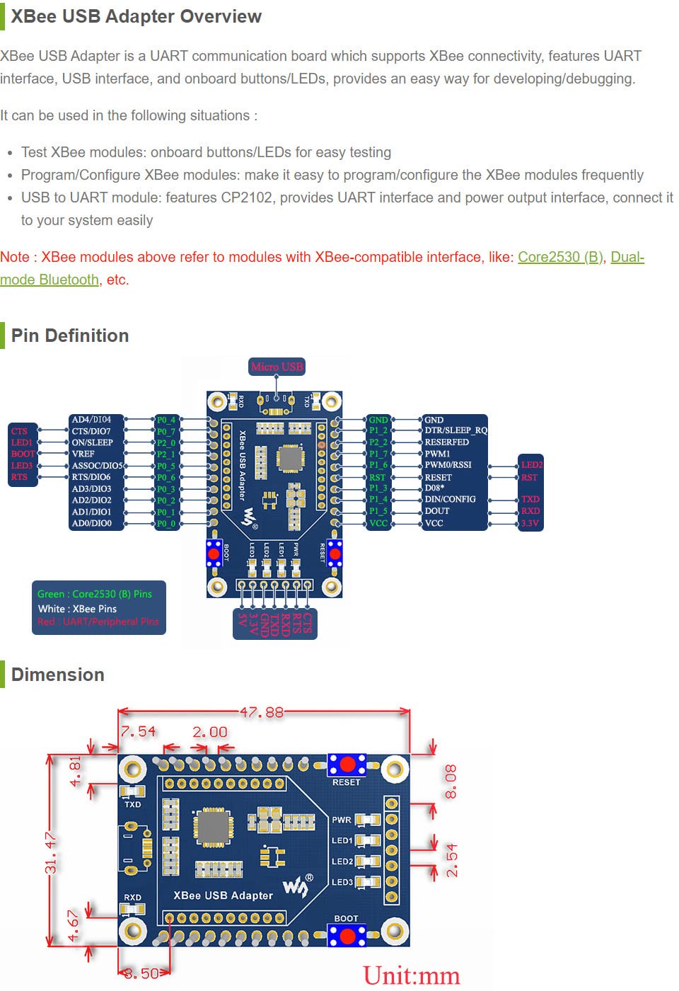 waveshare-xbee-usb-adapter-uart-kommunikations-board image 5