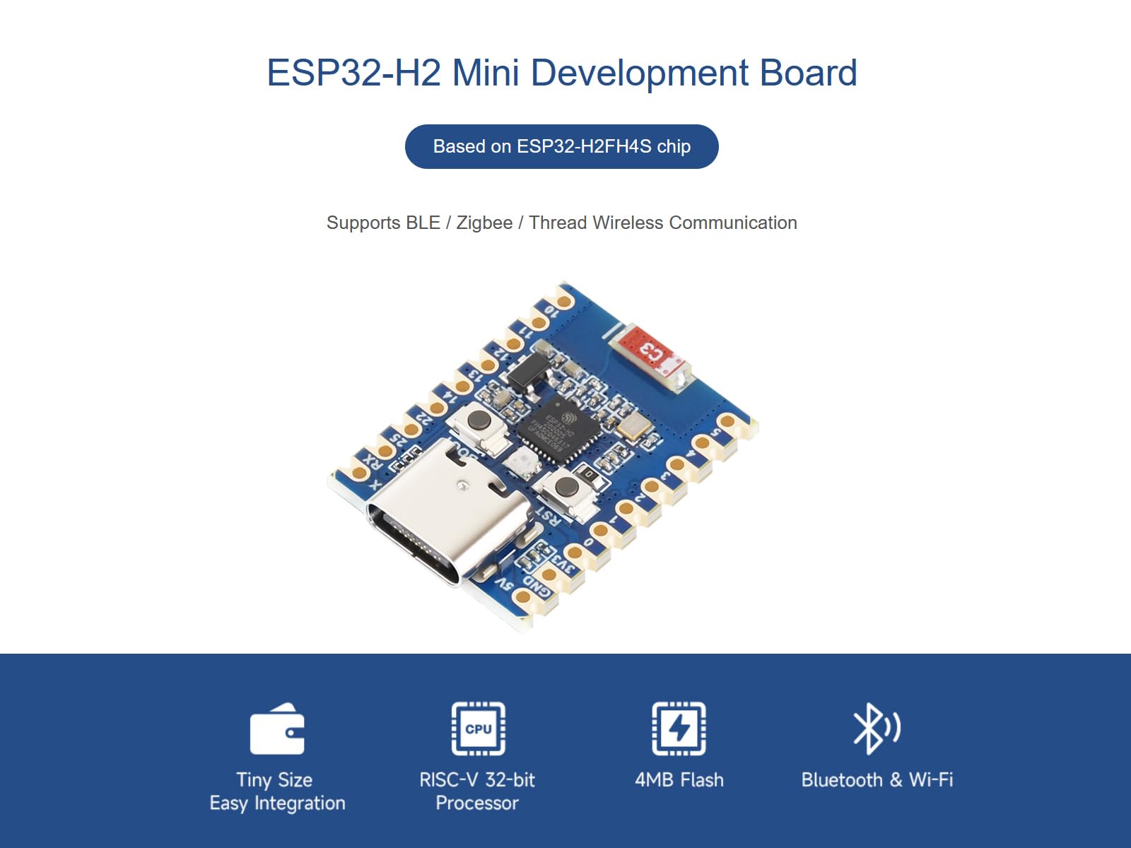 waveshare-esp32-h2-zero-mini-entwicklungsboard-mit-zigbee-und-ble-5 image 2