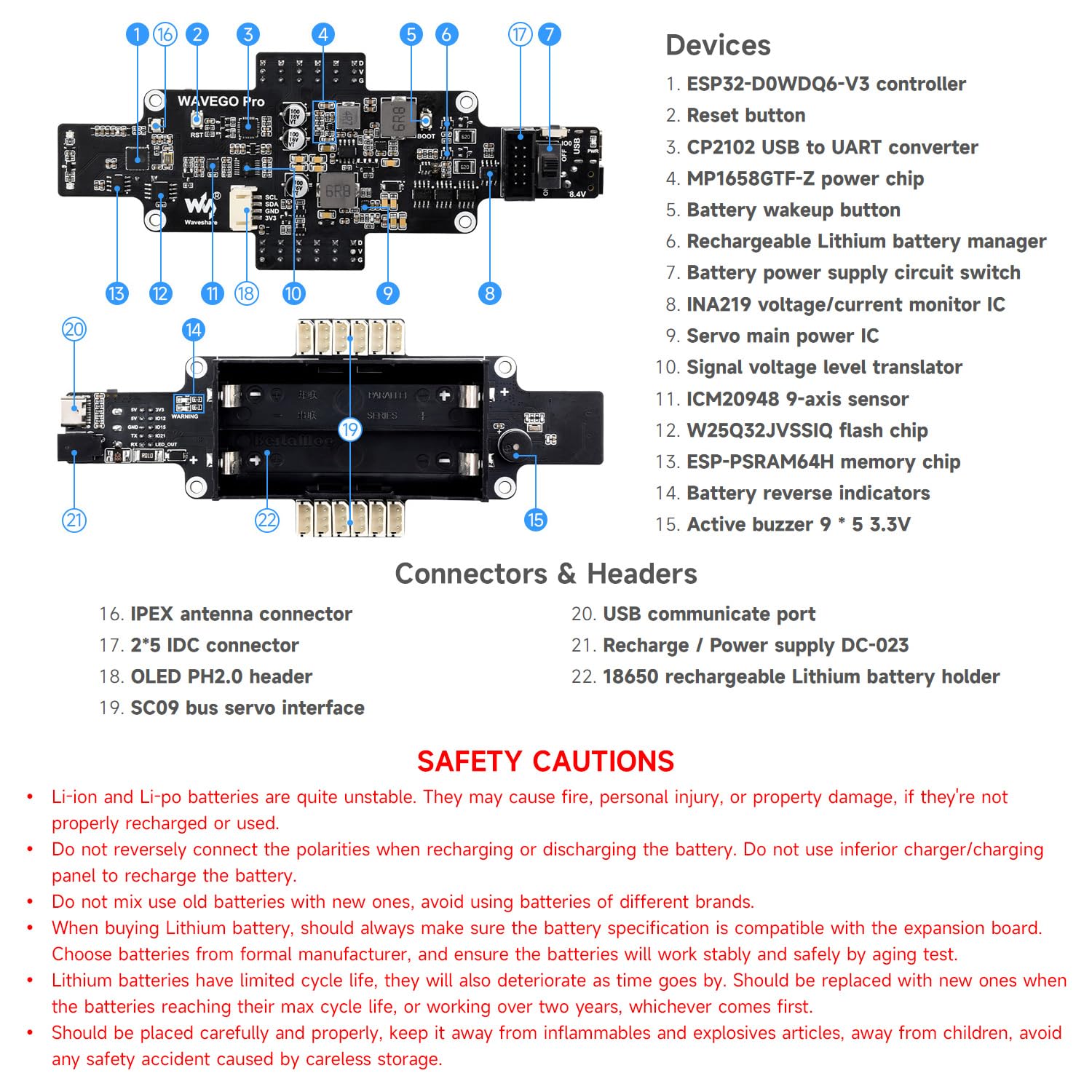 waveshare-wavego-pro-12-dof-bionischer-roboterhund-bundle-mit-raspberry-pi-exten image 7