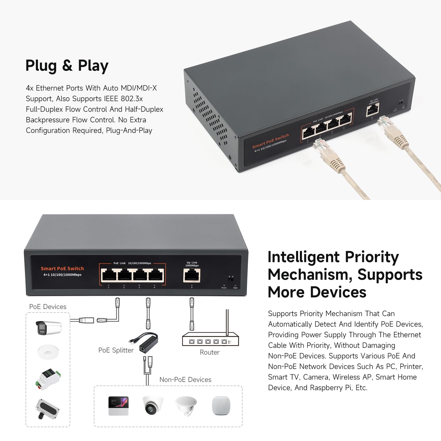 waveshare-120w-gigabit-poe-switch-4x-poe-ports-10-100-1000m image 5