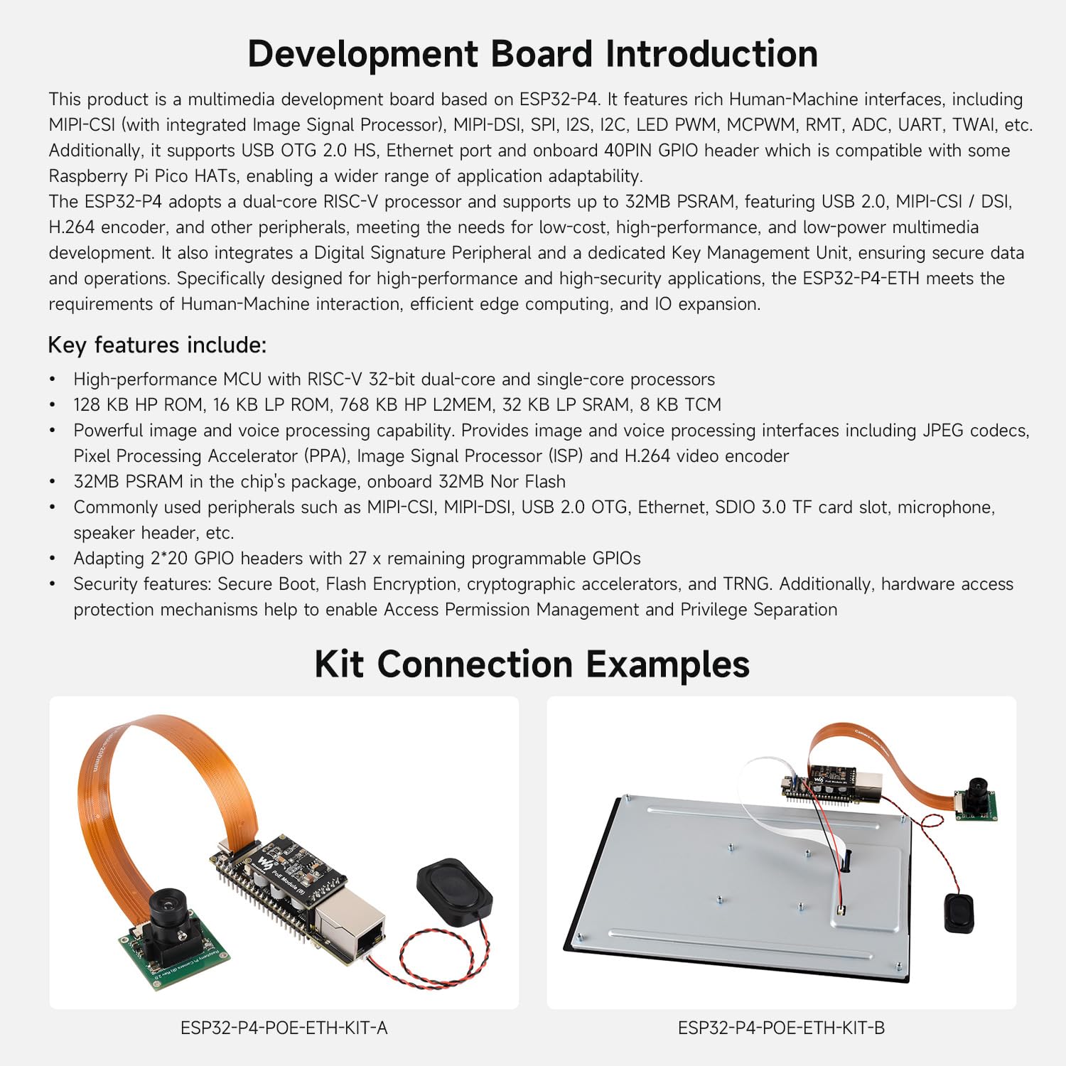 waveshare-esp32-p4-poe-eth-nh-kit-b-entwicklungsboard-esp32-p4-multimedia-board- image 4