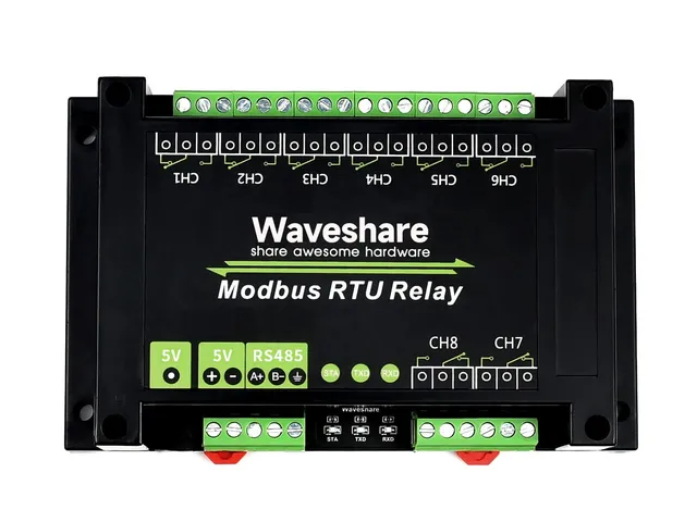waveshare-industrielles-modbus-rtu-relaismodul-8-kanal-mit-rs485 image 1