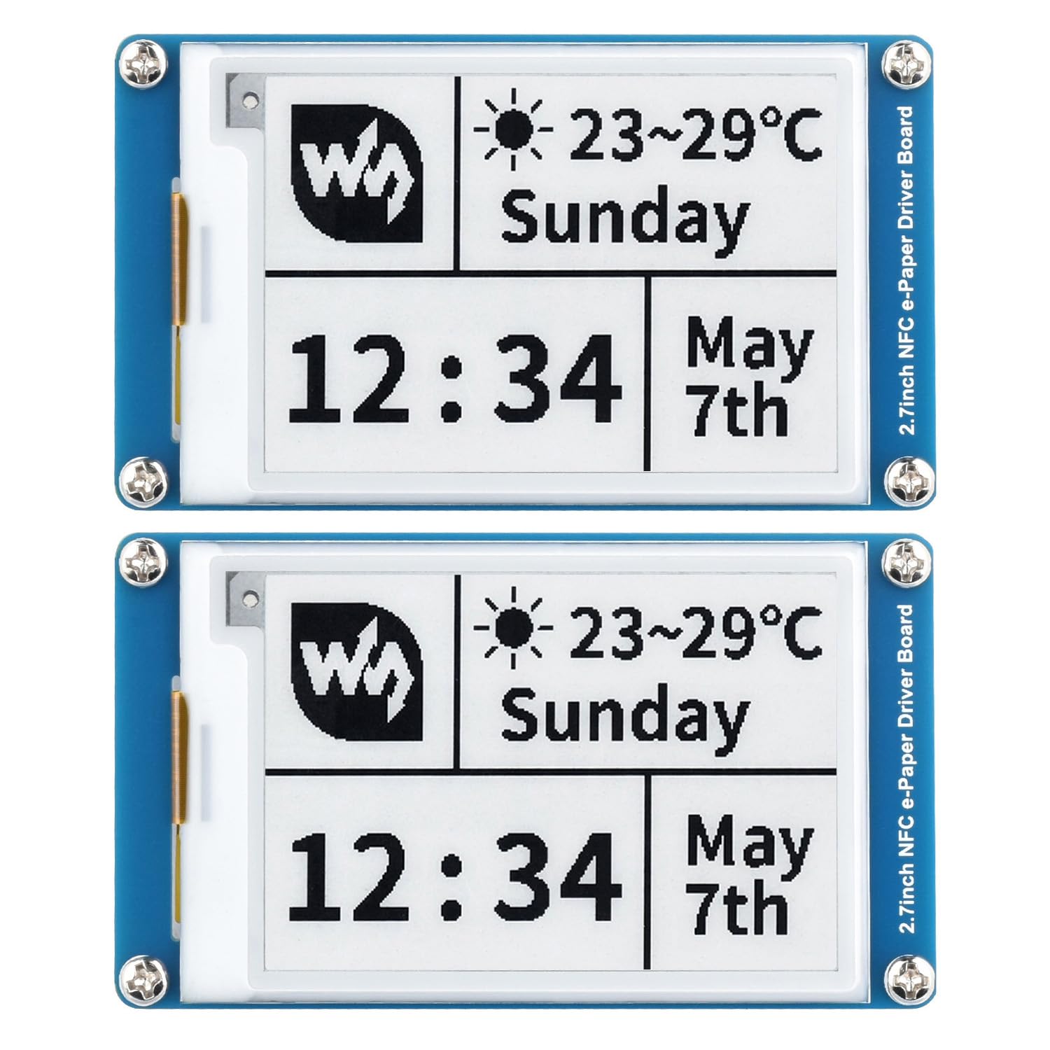 waveshare-2-st-ck-2-7-zoll-passiv-nfc-e-paper-modul-schwarz-wei image 1
