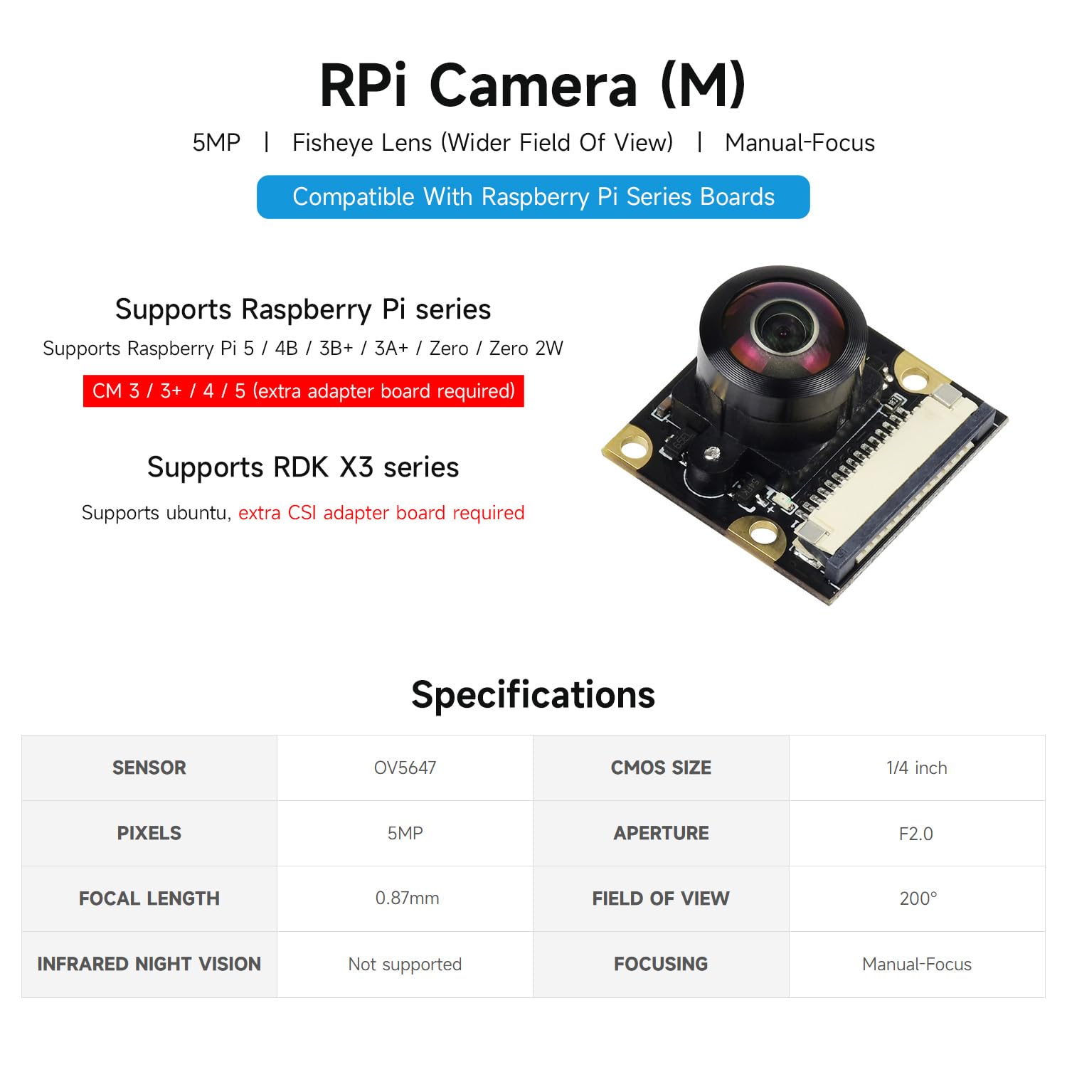 waveshare-kamera-modul-kit-5mp-ov5647-fisheye-200-f-r-raspberry-pi-1080p image 3