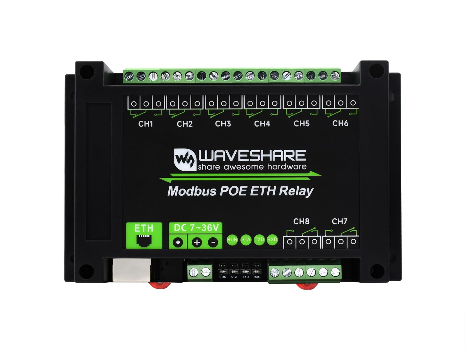 waveshare-8-kanal-ethernet-relais-modul-modbus-poe-hutschiene-10a image 1