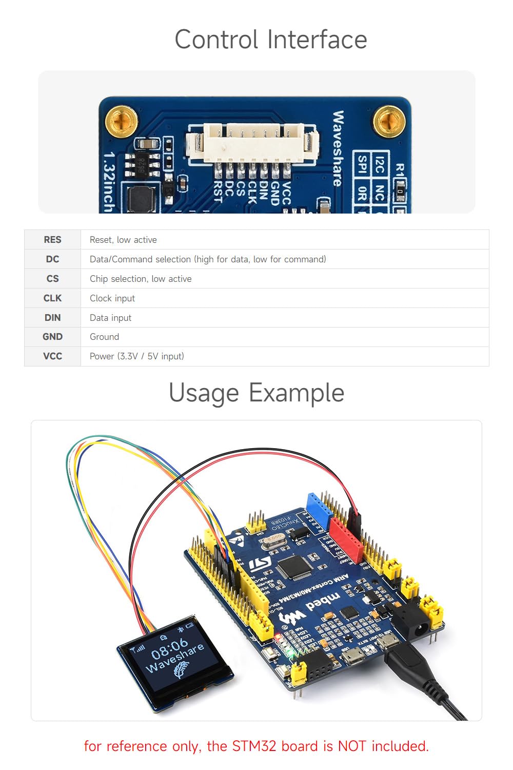 waveshare-1-32-zoll-oled-display-modul-128x96-16-graustufen-spi-i2c image 5
