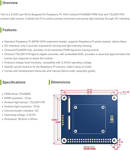 waveshare-2-dof-pan-tilt-hat-f-r-raspberry-pi-jetson-nano-mit-kamera-halter image 7