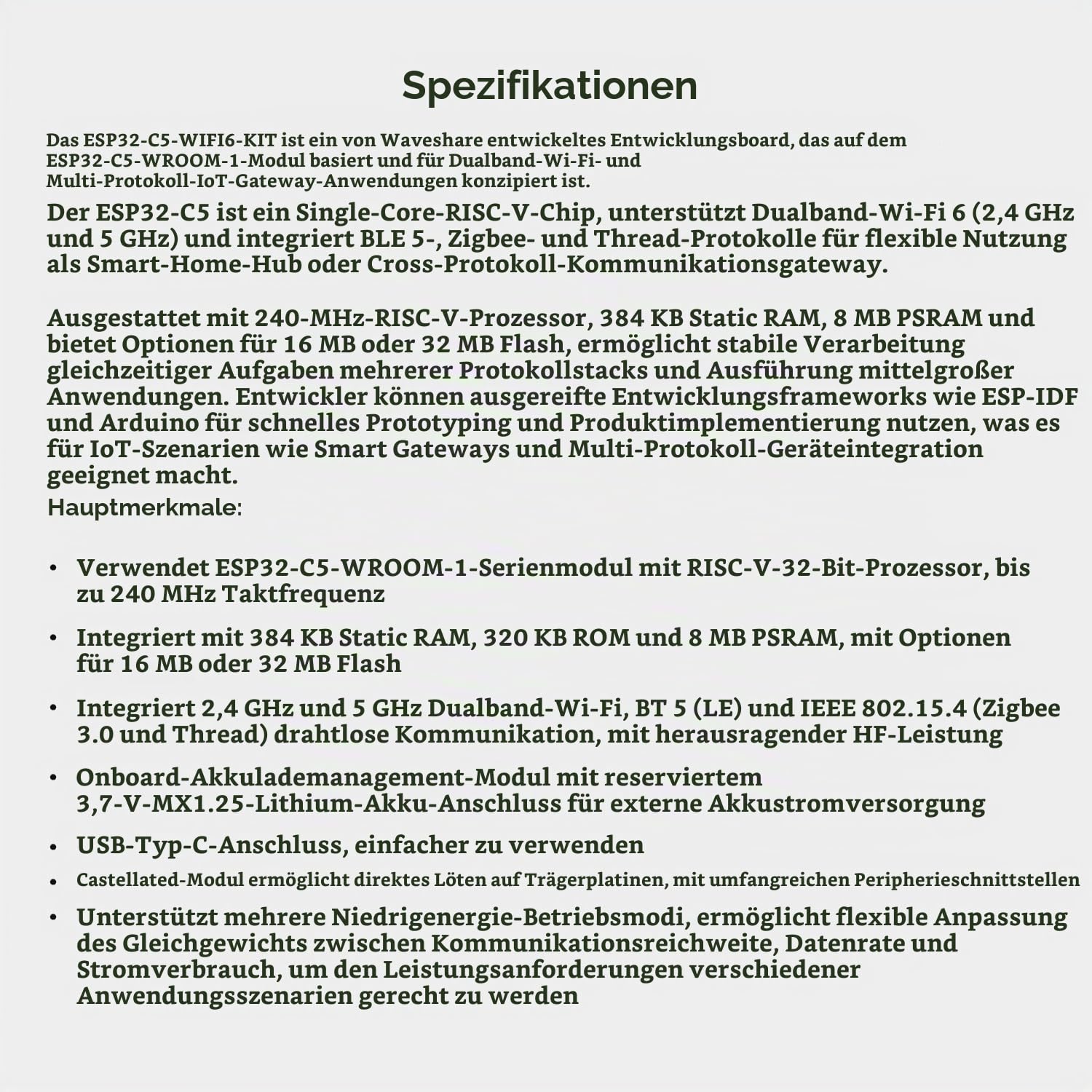 waveshare-esp32-c5-dual-band-wi-fi-6-entwicklungsboard-mit-vorverl-teten-headern image 4
