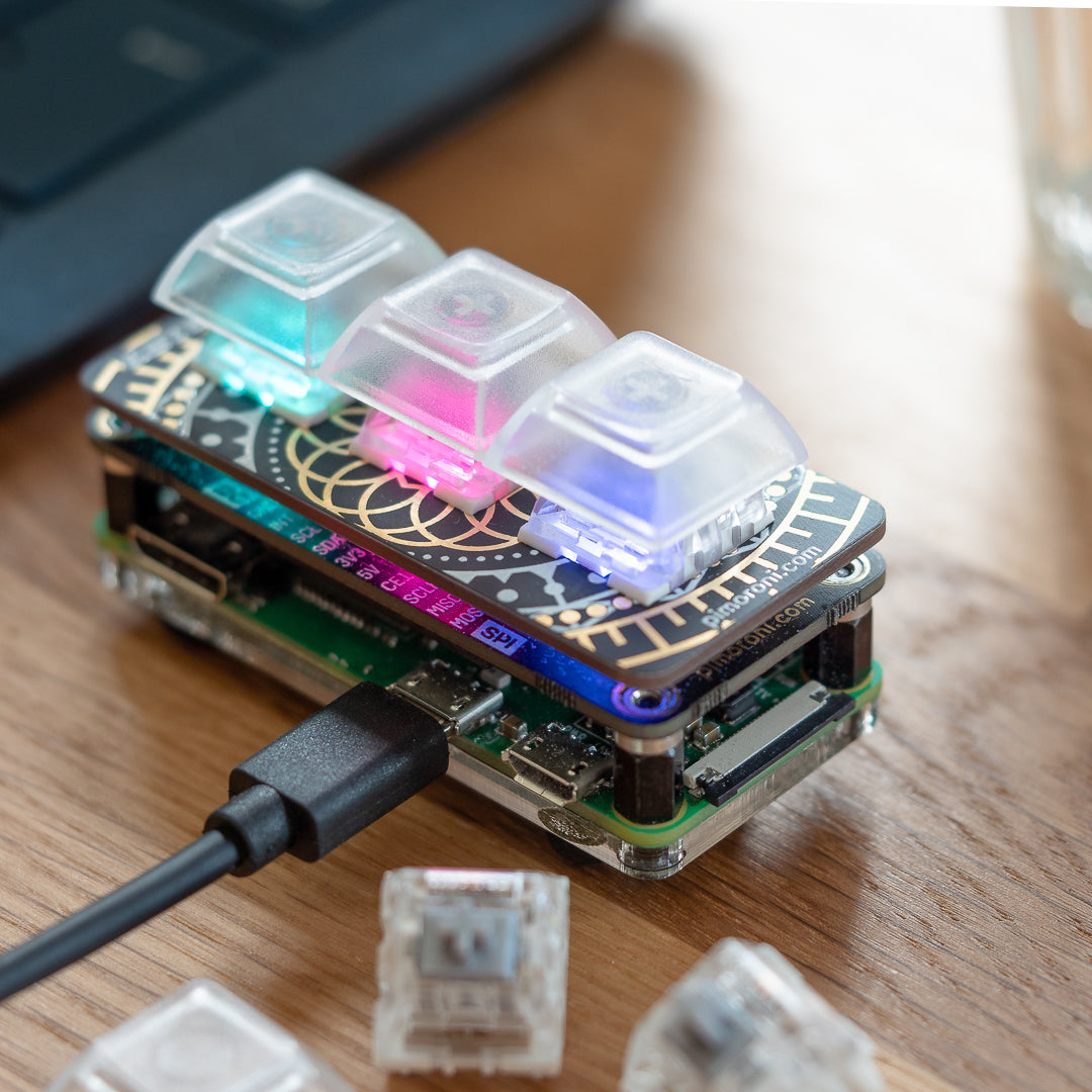 pimoroni-keybow-kit-3-key-mini-makro-pad-mit-rgb-und-hot-swap image 1