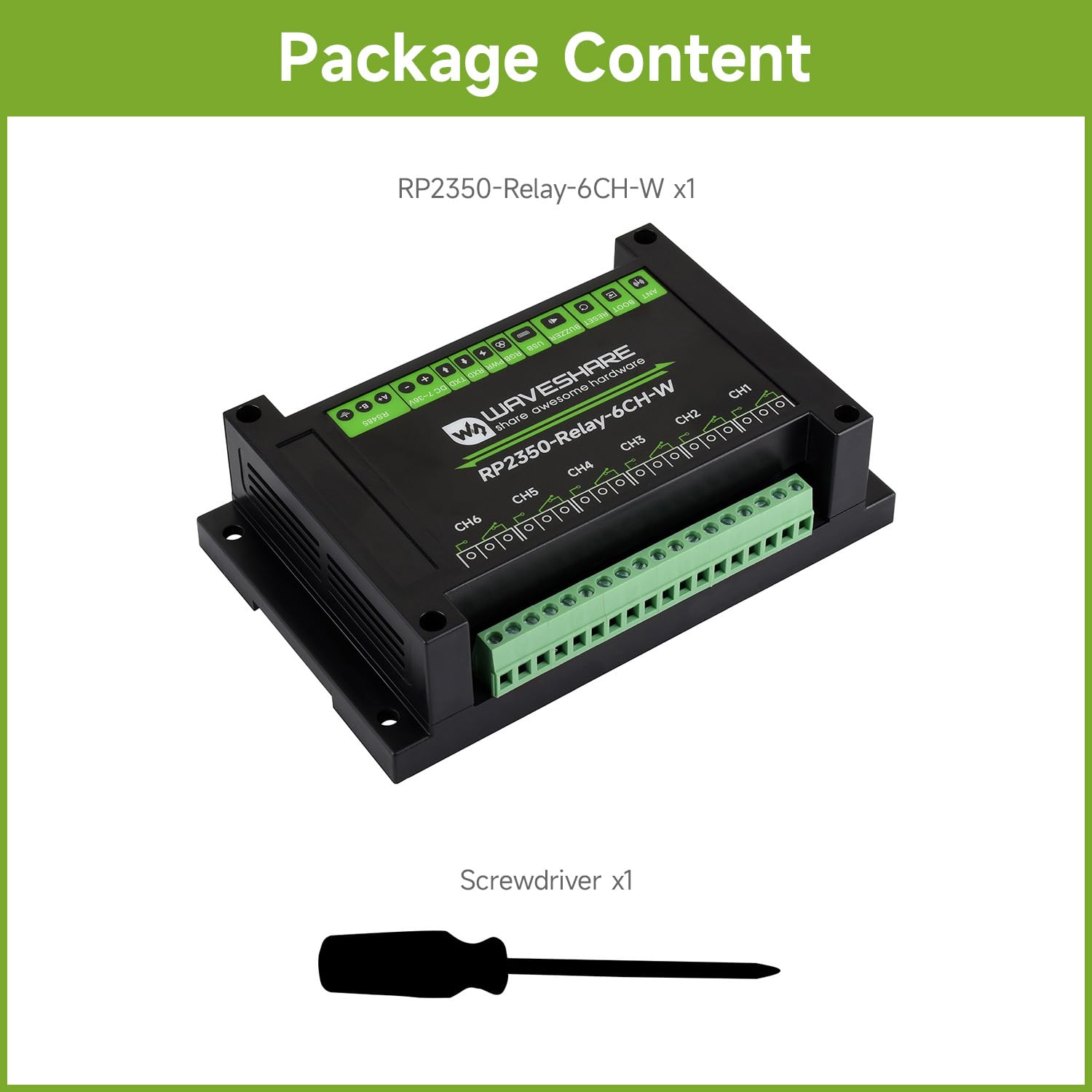 waveshare-industrial-6-kanal-rp2350-relais-modul-mit-wi-fi-im-hutschienen-geh-us image 2
