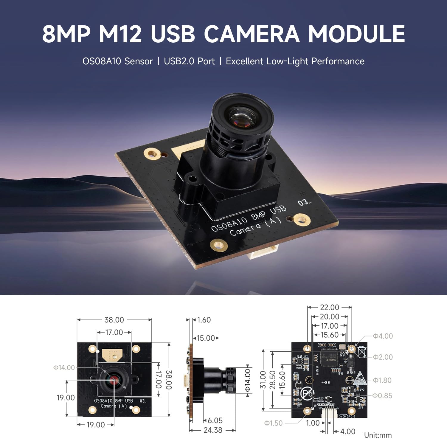 waveshare-os08a10-8mp-m12-usb-kameramodul-3840x2160-usb-2-0-plug-and-play-mit-lo image 3