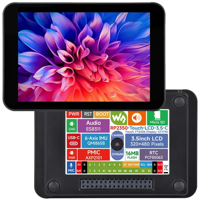 waveshare-rp2350-3-5-zoll-lcd-touch-entwicklungsboard-320x480-ips-mit-kamera-und image 1