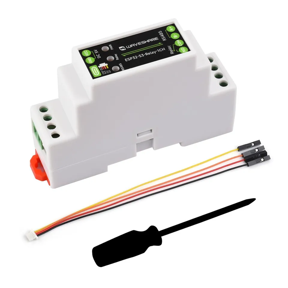 waveshare-industrial-1-kanal-esp32-s3-wifi-relaismodul-rs485-hutschiene image 1